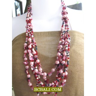 bali handmade necklaces beads multi strand long 